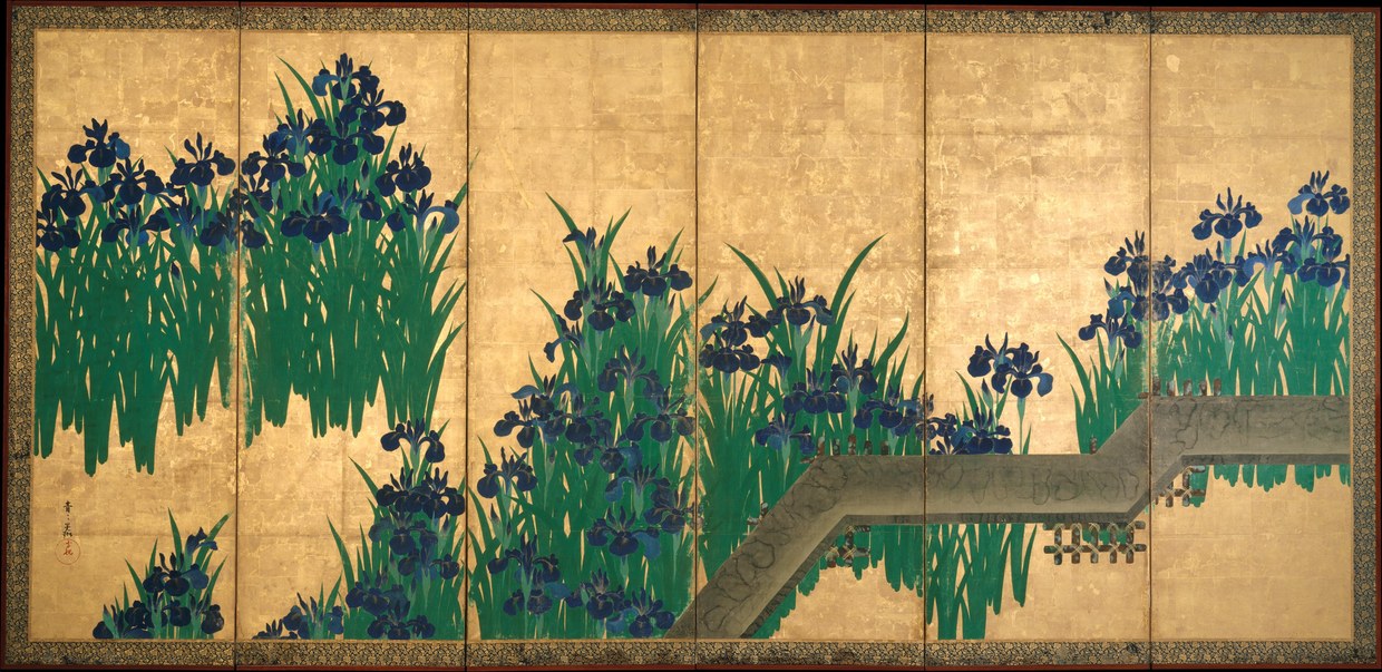 尾形光琳，八桥图屏风左隻，1709年以后