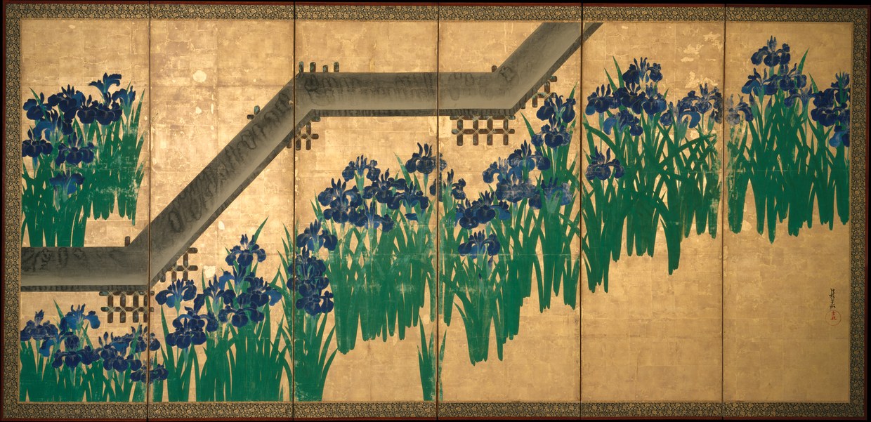 尾形光琳,八桥图屏风右隻,1709年以后