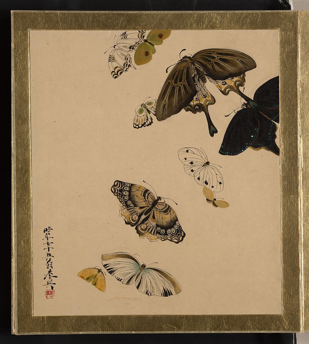 柴田是真,蝶纹漆画,1881年